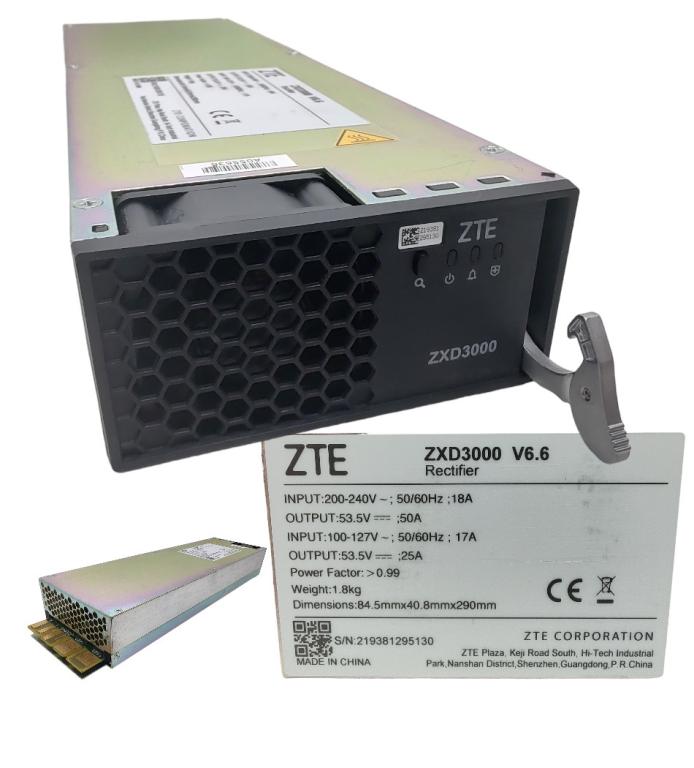 FONTE OLT ZTE ZXDU68 B101 V6.0 50A 1 RETIF. ZXD3000 2LOAD