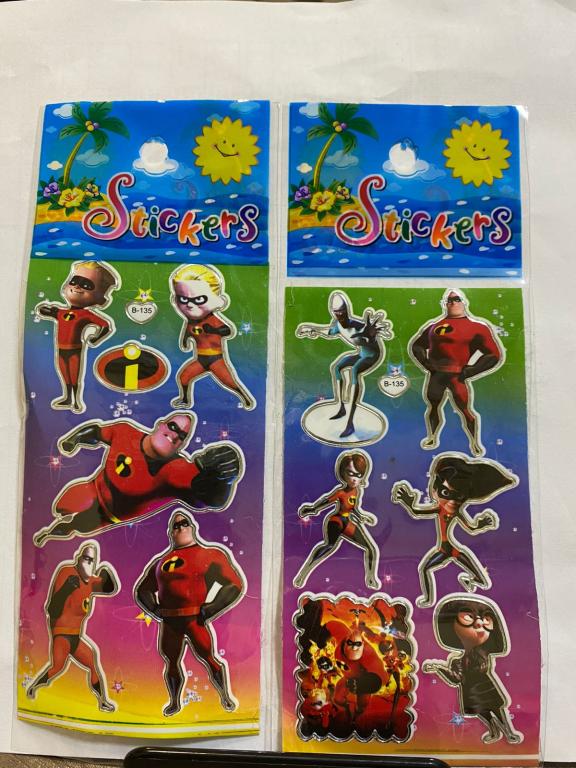 STICKERS PEQUENO - OS INCRIVEIS - PCT C/ 30 UN