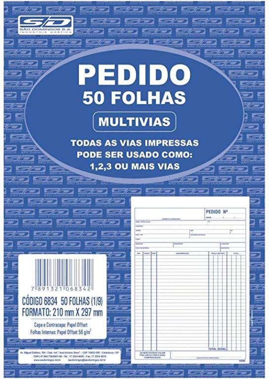 BLOCO PEDIDO 1/9 50 FLS - GRANDE - PCT C/ 10 UN - 10076 - SÃO DOMINGOS / ANIMATIVA