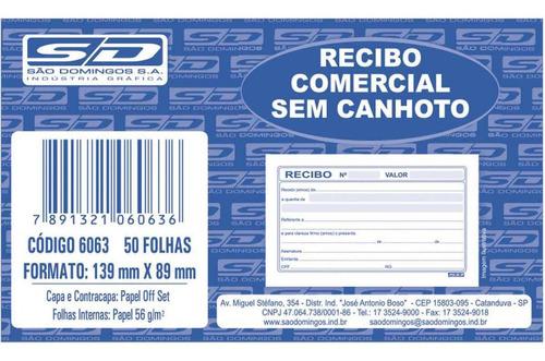 RECIBO PEQUENO 50Fls - COD 10033 - PCT C/ 20 UN - SÃO DOMINGOS