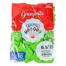 BALAO LISO GRAN FESTA 50UN - Nr 6,5 -  PCT C/ 6 UN - VERDE LIMÃO - PIC PIC