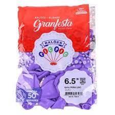 BALAO LISO GRAN FESTA 50UN - Nr 6,5 -  PCT C/ 6 UN - LILAS - PIC PIC