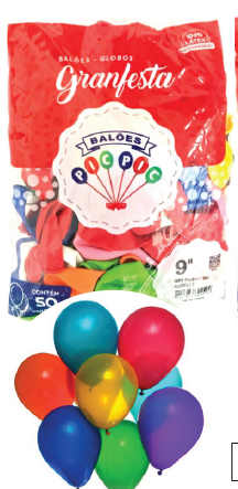 BALAO LISO GRAN FESTA 50UN - Nr 6,5 -  PCT C/ 6 UN - SORTIDO - PIC PIC