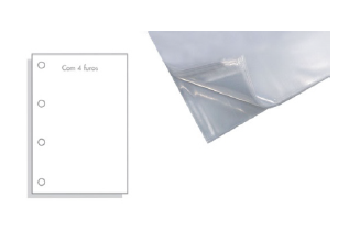 ENVELOPES P/ PASTA CATALAGO -  OFICIO - 4 FUROS - 0,12 micras - PCT C/ 100 Fls - DAC