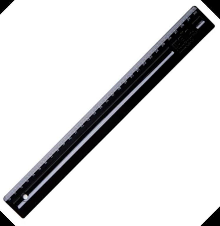 REGUA 30 CM COLORIDA - REFORÇADA - DELLO PCT C/ 10UN - PRETA