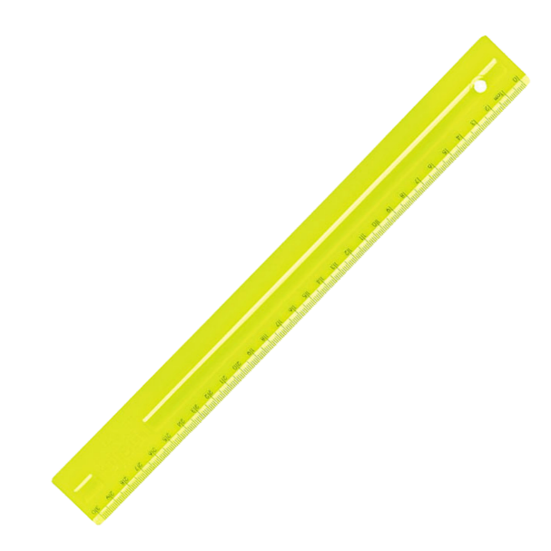 REGUA 30 CM COLORIDA - REFORCADA - DELLO PCT C/ 10UN - VERDE LIMAO NEON