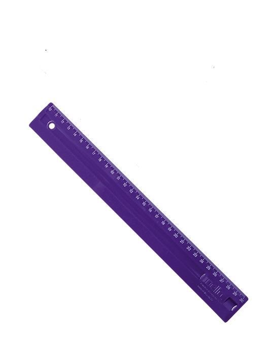 REGUA 30 CM COLORIDA - REFORCADA - DELLO PCT C/ 10UN - ROXA