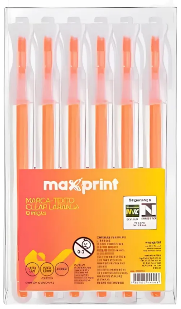 MARCA TEXTO CX C/ 12 UN - LARANJA - MAXPRINT