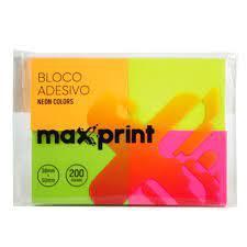 RECADINHO ADESIVO 4X1 38x50 - 50 Fls - NEON COLOR - CX C/ 24UN - MAXPRINT
