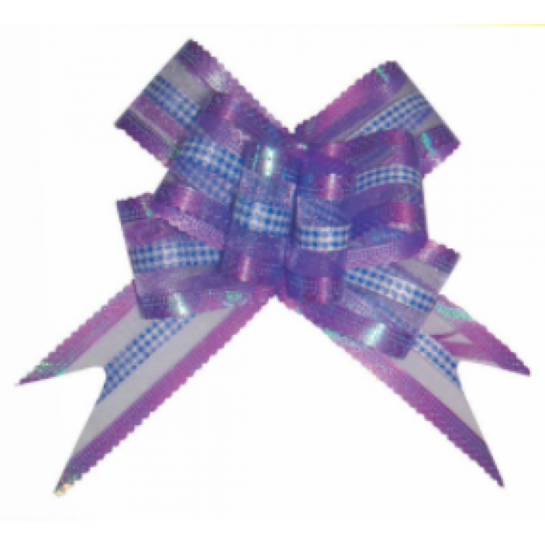 LACO FACIL 49mm - TECIDO XADREZ LILAS 10 UN