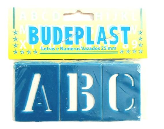 LETRAS E NÚMEROS VAZADOS - 35mm - PCT C/6 UN - BUDEPLAST