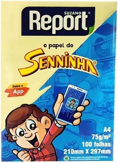 PAPEL A4 100FLS - SENINHA - AMARELO - REPORT