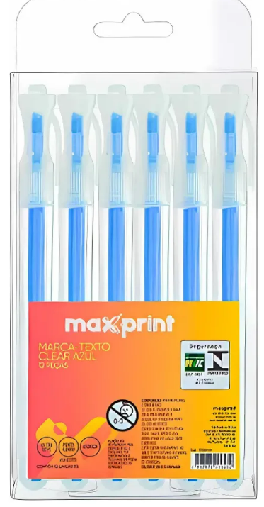 MARCA TEXTO CX C/ 12 UN   -  AZUL - MAXPRINT