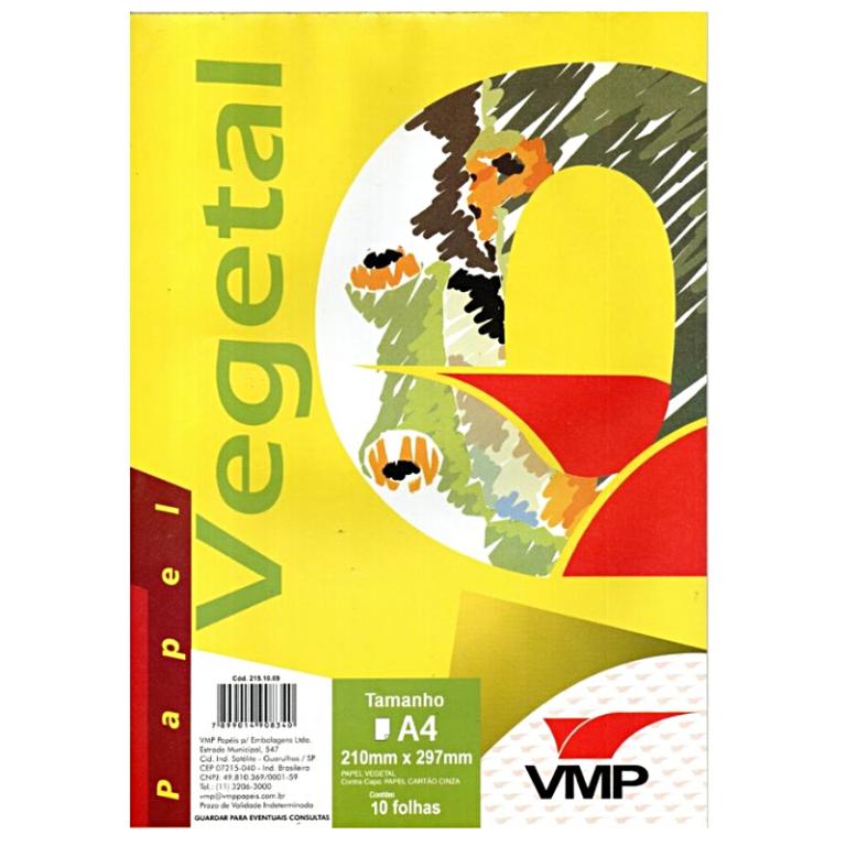 PAPEL VEGETAL A4 BRANCO - C/ 10 Fls - COD 1109 - VMP