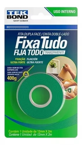 FITA DUPLA FACE ACRILICA - 12 X 2mt - ( SILICONE ) UNIDADE - TEK BOND