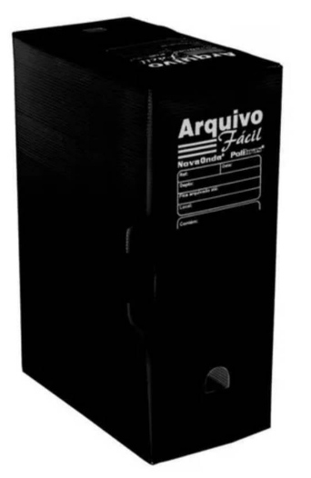 ARQUIVO MORTO POLIONDAS - ARQUIVO FACIL - PCT C/ 10UN - PRETO - POLIBRAS