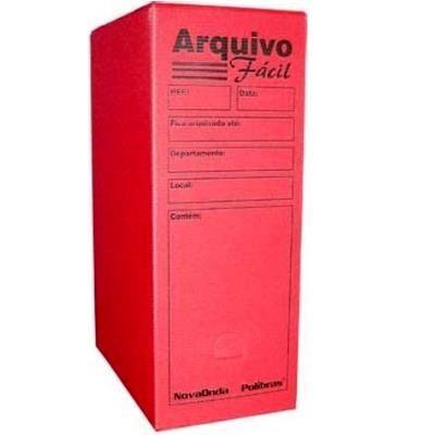 ARQUIVO MORTO POLIONDAS - ARQUIVO FACIL - PCT C/ 10UN - VERMELHO - POLIBRAS