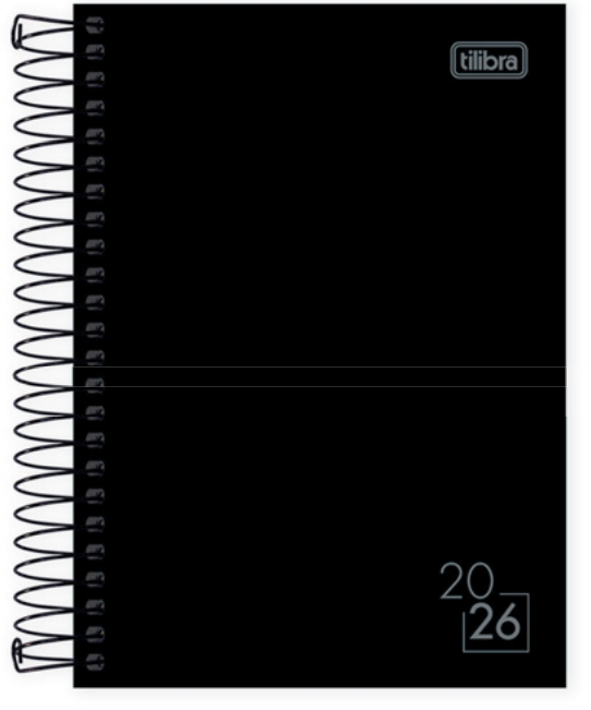 AGENDA 2026 - 14x20cm -PCT C/5 - COD. 354830 - SPICE ESPIRAL PRETA - TILIBRA