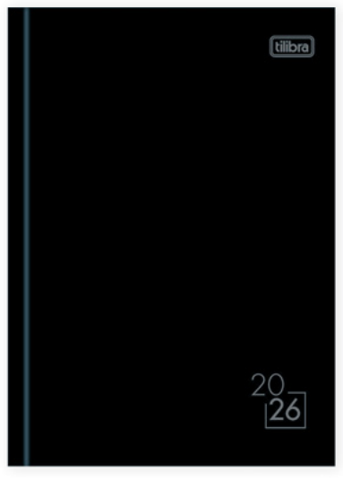 AGENDA 2026 - 14x20cm -PCT C/4 - COD. 354821 - SPICE COSTURADA PRETA - TILIBRA