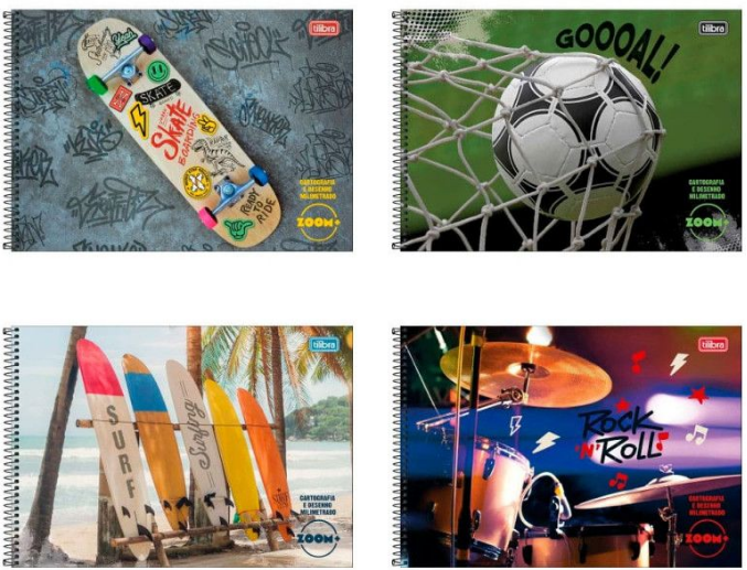 CADERNO DESENHO CARTOGRAFIA CD 96Fls -PCT C/4 - ZOOM+ - 394548 - TILIBRA