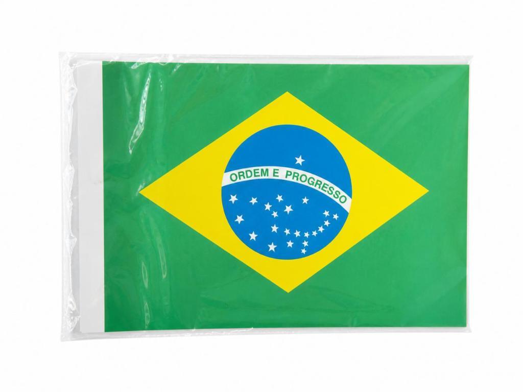 BANDEIRINHA BRASIL PAPEL - 15 X 22CM - P/ BANDEIROLA - PCT C/ 100Fls - UNIDADE