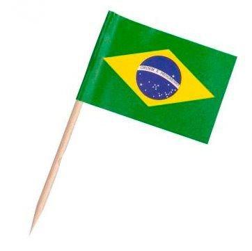BANDEIRINHA BRASIL PAPEL - 15 X 22CM - PCT C/ 100Fls - UNIDADE