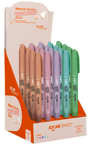 MARCA TEXTO - PASTEL - SORTIDO - DISPLAY C/ 30 UN - 94109 - JOCAR