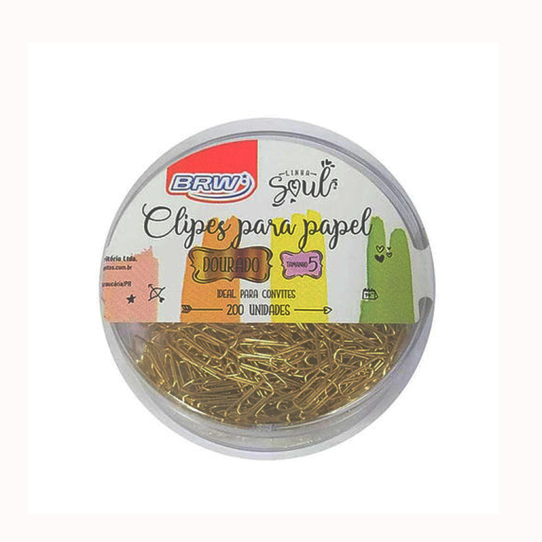 CLIPS MINI - DOURADO Nº 5 - 200 UN - ( PARA CONVITE ) -  ( UNIDADE ) - CL0501 - BRW
