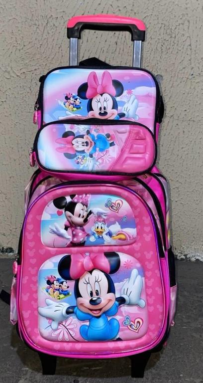 KIT- MOCHILA RODINHA  + LANCHEIRA + ESTOJO  - MINNIE - RYALCE