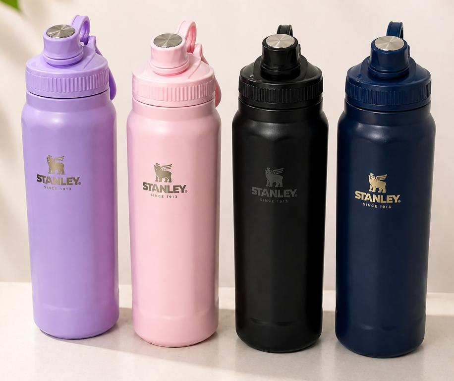 GARRAFA TERMICA 800ML - MODELO STANLEY - CORES SORTIDAS FOSCA - FLIP STRAW - RYALCE