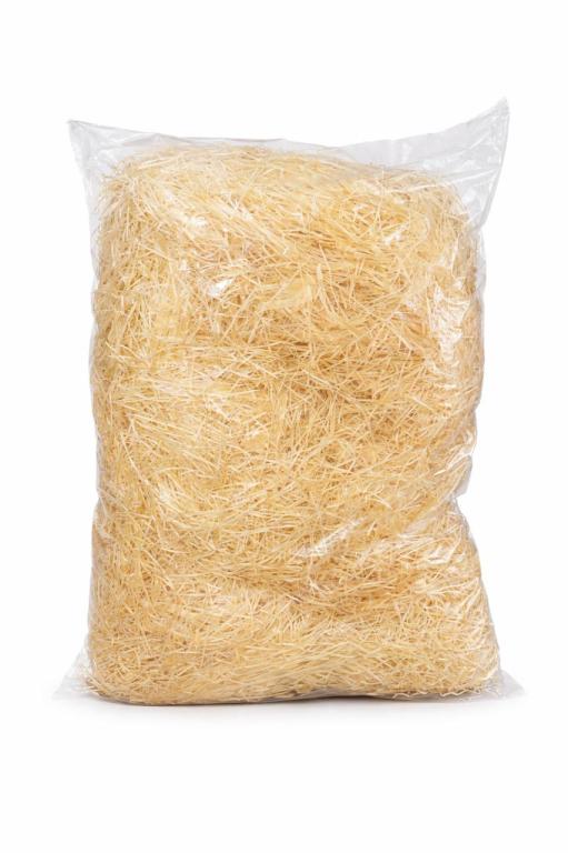 PALHA DECORATIVA NATURAL P/ CESTA DE PRESENTE - PCT C/ 500G - RYALCE