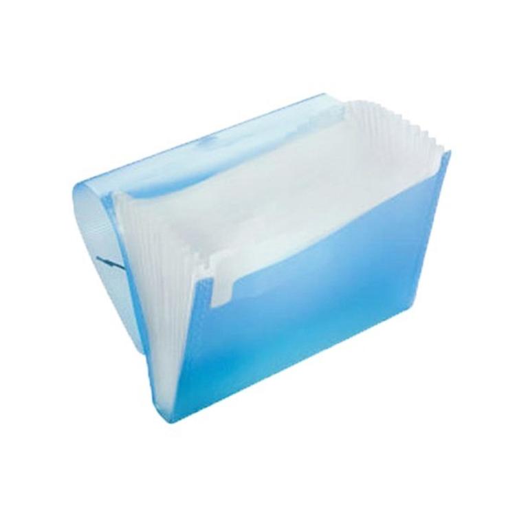 PASTA SANFONADA A4 12 DIV - AZUL - POLIBRAS