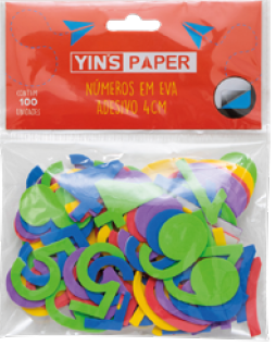 NUMERAIS EM EVA 4CM ADESIVO 100 UN - PCT C/ 12 - YP7062 - YINS