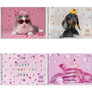 CADERNO CARTOGRAFIA MILIMETRADO CD - FEMININO 96Fls - PCT 4X1 - 394408 - ZOOM - TILIBRA