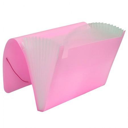 PASTA SANFONADA A4 12 DIV - ROSA - POLIBRAS