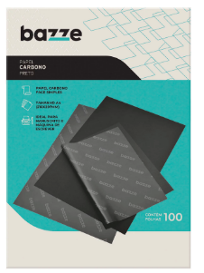 PAPEL CARBONO - UMA FACE - PRETO - CX C/ 100 UN - 615004 - BAZZE TRIS