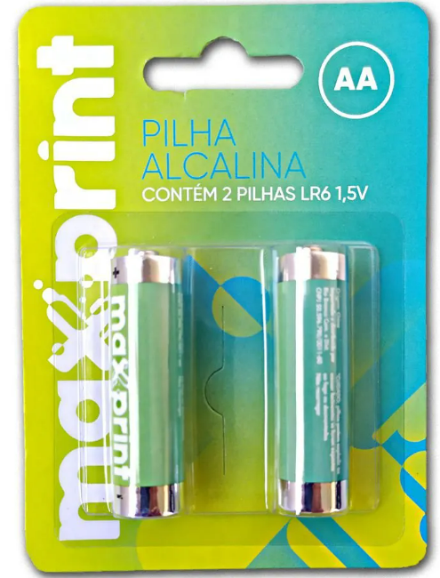 PILHA AA - GROSSA - ALCALINA BLISTER C/ 2 UN - PCT C/ 12 BLISTER - - MAXPRINT