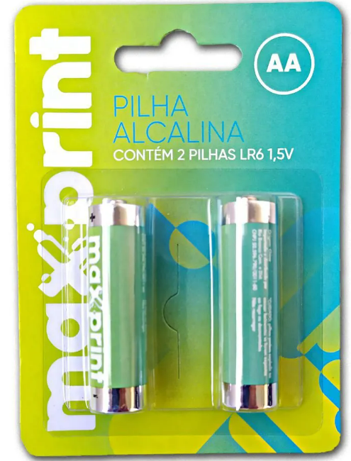 PILHA AA - GROSSA - ALCALINA BLISTER C/ 2 UN - PCT C/ 6 BLISTER - - MAXPRINT