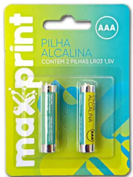 PILHA AAA - FINA - ALCALINA BLISTER C/ 2 UN - PCT C/12 BLISTER - MAXPRINT