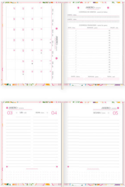 AGENDA 2026 - 16x12cm - PCT C/4 - COD. 120383 - CHARME COSTURADA FEMININA - TILIBRA