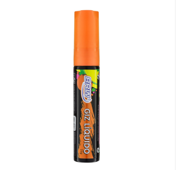 GIZ LIQUIDO - LARANJA - PONTA LARGA 15mm (ESCREVER EM VIDRO) - ( UNIDADE ) COD GZ1504 - BRW