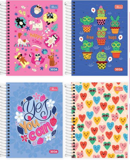 AGENDA 2026 - 16x12cm - PCT C/4 - COD. 144843 - D+ ESPIRAL FEMININA - TILIBRA