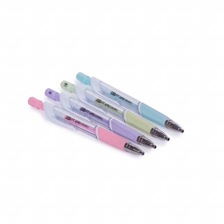 LAPISEIRA 2.0mm - POTE C/ 48 - SOFT GRIP TOM PASTEL SORTIDA - 105496 - LYKE