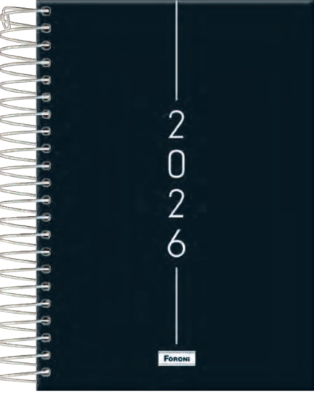 AGENDA 2026 - ESPIRAL - 11x16cm - PCT C/ 5UN - CLIFF PRETA - 7961 - FORONI