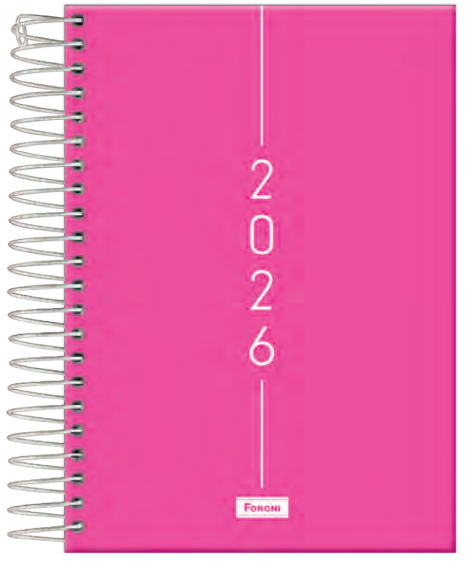 AGENDA 2026 - ESPIRAL - 11x16cm - PCT C/ 5UN - CLIFF ROSA - 7962 - FORONI