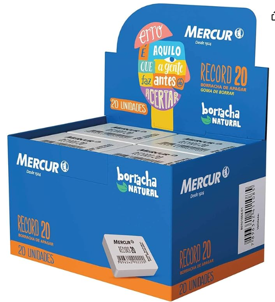 BORRACHA 20 BRANCA - CAIXA C/ 20UN - B0101004-01 - MERCUR