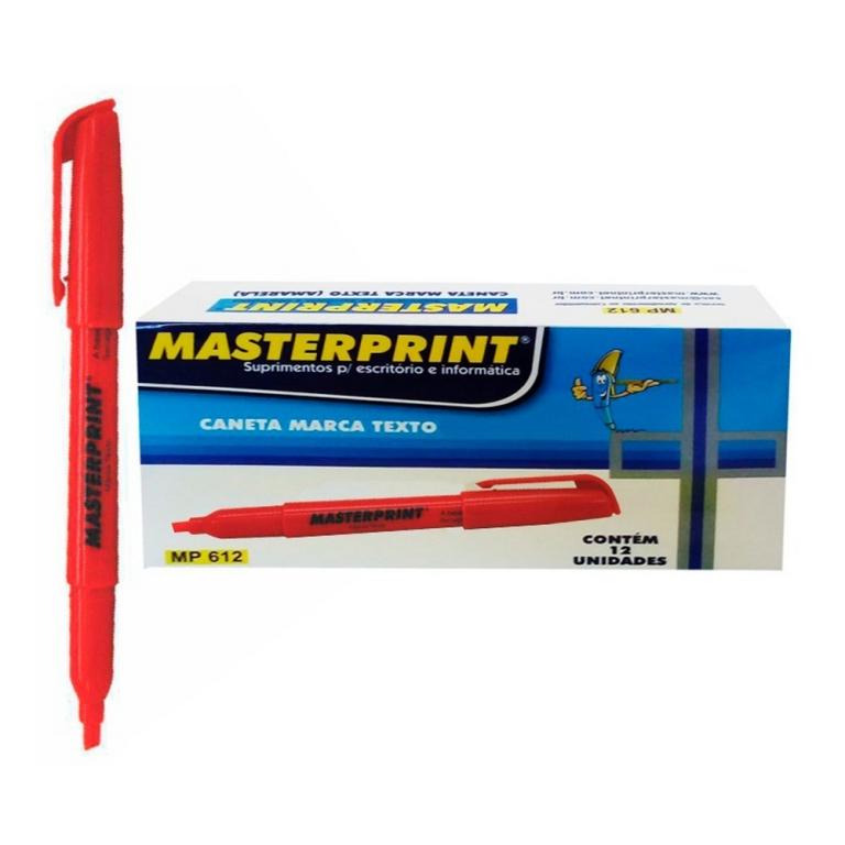 MARCA TEXTO CX C/ 12 UN  - VERMELHO - MASTER