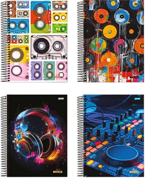 CADERNO 10X1 160FLS - PCT C/4 - SOUL MUSIC - 68897-77 - JANDAIA