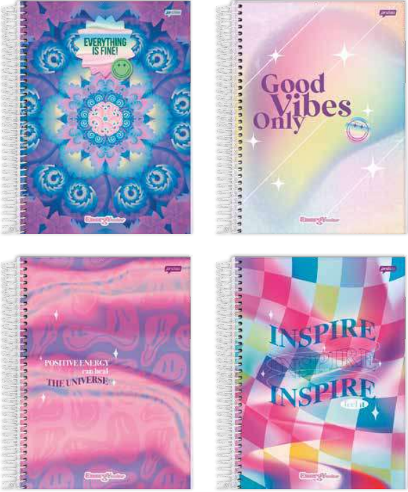 CADERNO 10X1 160FLS - PCT C/4 - ENERGY COLOR - 69920-88 - JANDAIA