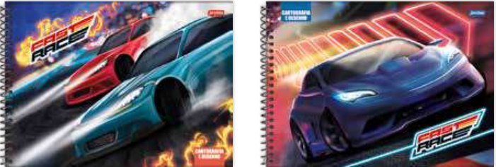 CADERNO DESENHO CARTOGRAFIA CD - 80FLS - PCT C/4 - FAST RACE - 71138-77 - JANDAIA